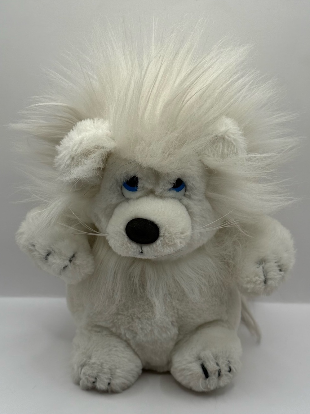 Vintage Dakin White Fluffy Dog Puppy Plush Stuffed Animal 1982